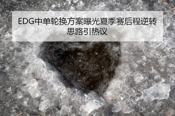 EDG中单轮换方案曝光夏季赛后程逆转思路引热议